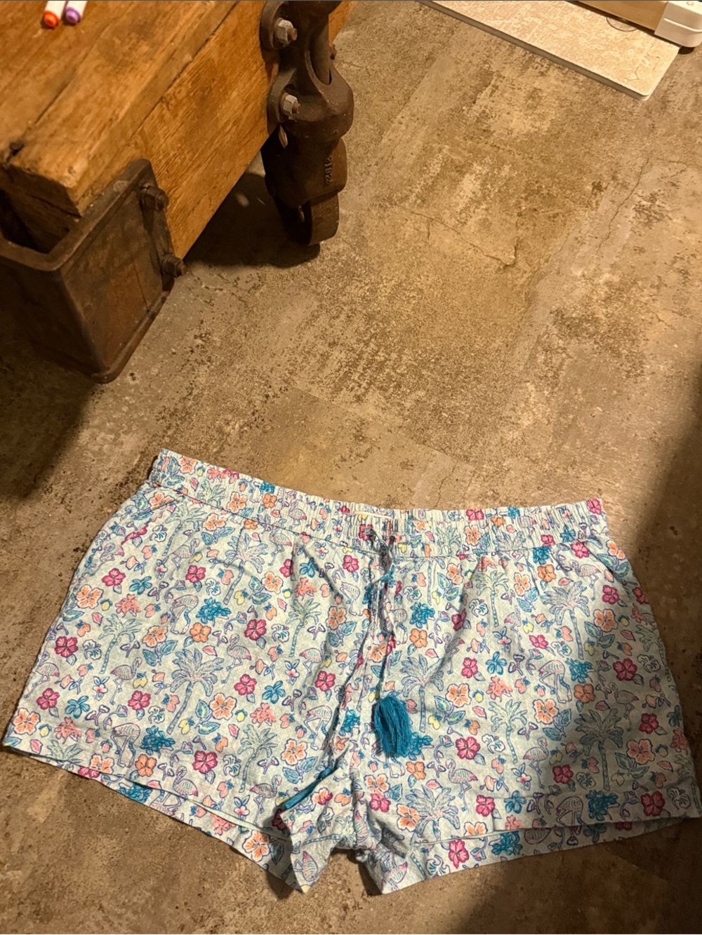 Vineyard Vines Light Blue Floral Drawstring Shorts